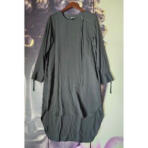 Y-3 Yohji Yamamoto Adidas Gray Linen Blend Tunic Dress Small‎